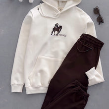 Charger l'image dans la galerie, Ensemble Hoodie Dressage Crème et Jogging Marron
